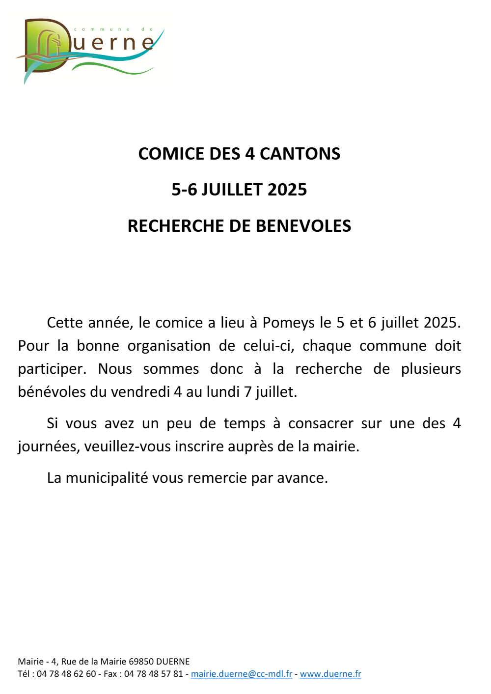 You are currently viewing Recherche de bénévoles  pour le Comice des 4 cantons